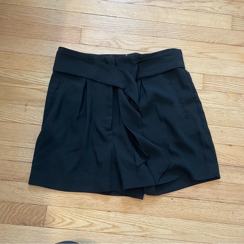 H&M size 14 trouser shorts black high waisted with tie